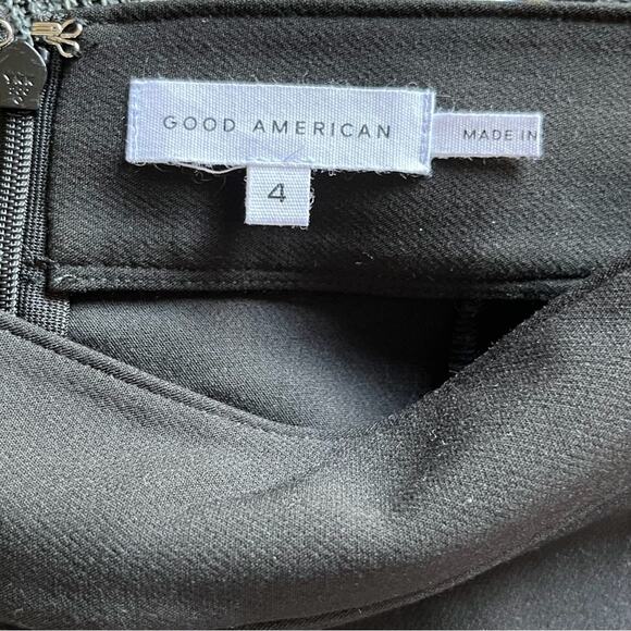 Good American Black Ribbed Stripe Pants Size 4 (XL) - Picture 2 of 7